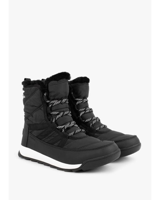 Sorel Whitney Ii Black Nylon Short Lace Ankle Boots