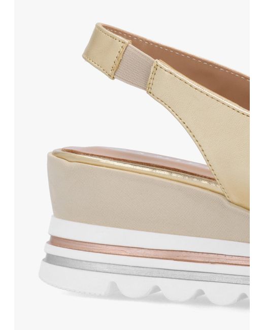 Daniel White Canna Gold Leather Peep Toe Wedge Sandals