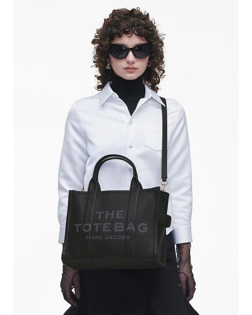 Marc Jacobs The Leather Medium Black Tote Bag