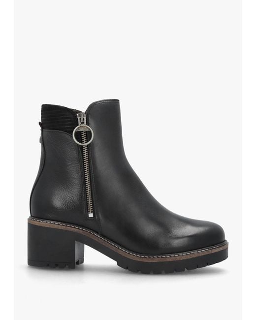 Barbour Black Dahlia Block Heel Ankle Boots