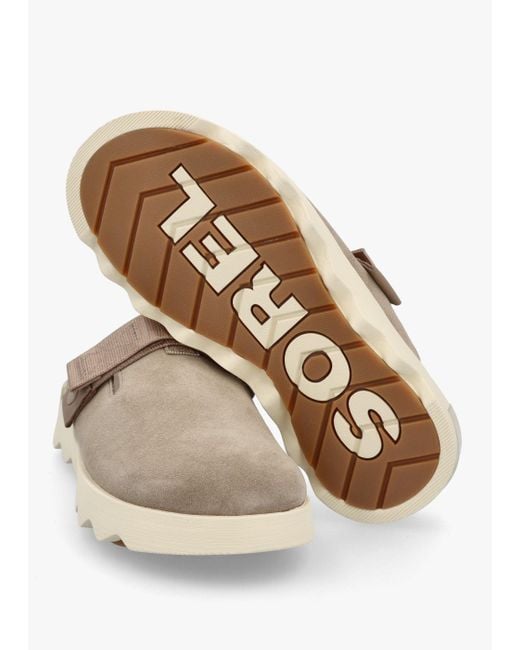 Sorel White Viibe Omega Taupe Honey Suede Clogs