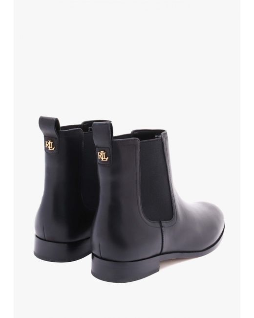 Lauren by Ralph Lauren Brylee Black Leather Chelsea Boots