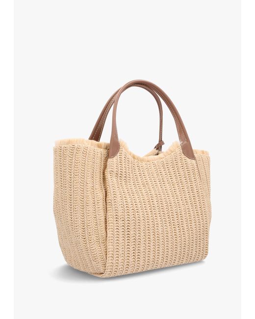 Emporio Armani Natural Woven Slouchy Beach Shopper Bag