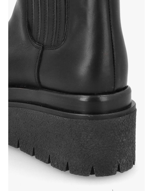 Alpe Alpie Black Leather Crepe Sole Chelsea Boots