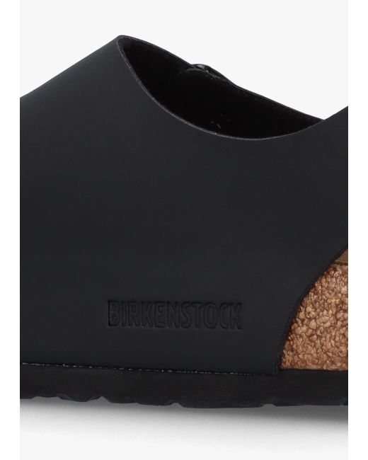 Birkenstock White Milano Black Birko-flor Sandals
