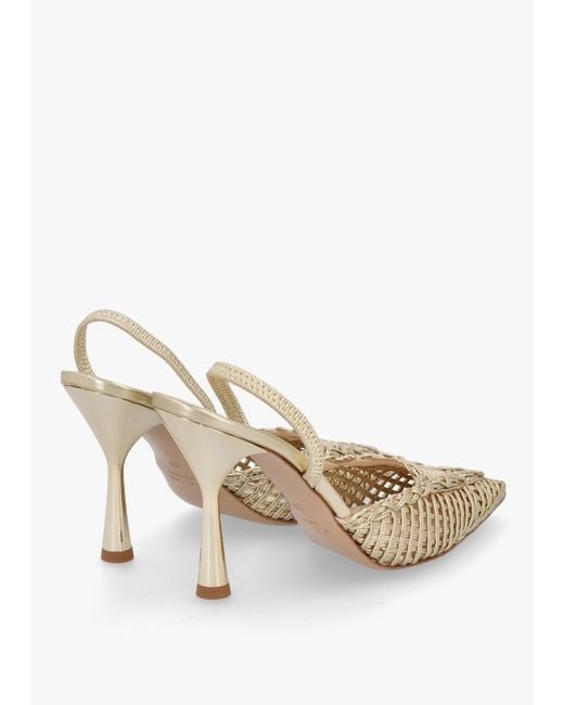 Daniel Metallic Tiffi Gold Leather Woven Sling Back Court Shoes