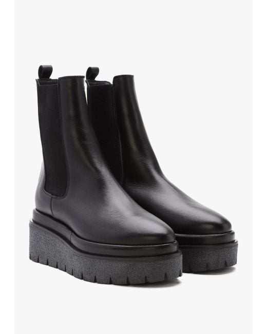 Alpe Alpine Black Leather Tall Chelsea Boots