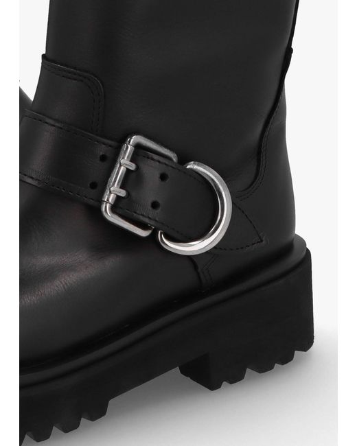 Alpe Black Atom Chunky Biker Boots