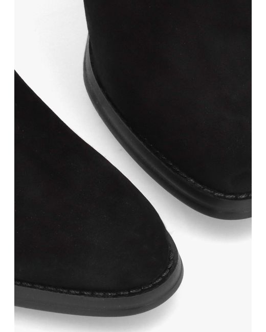 Alpe Adios Black Suede Western Chelsea Mid-heel Boots
