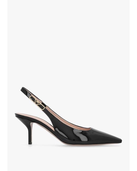 Emporio Armani White Decollete Leather Sling Back Heels