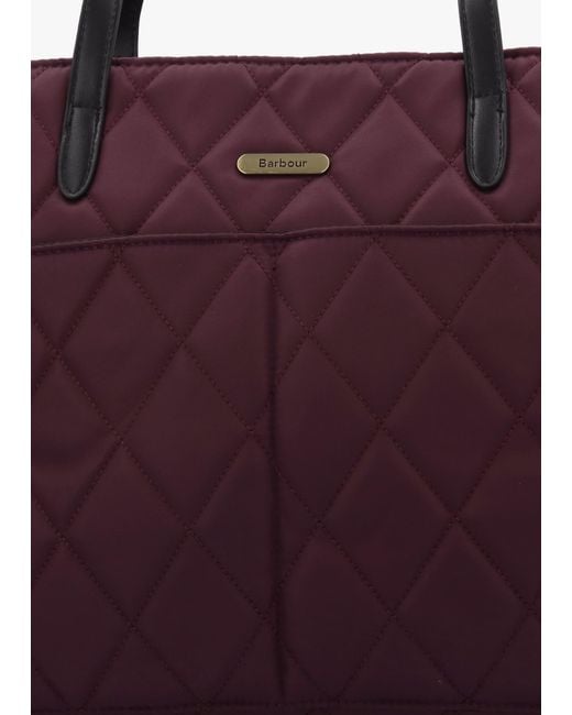 Barbour Purple Quilted Fig Tote Bag