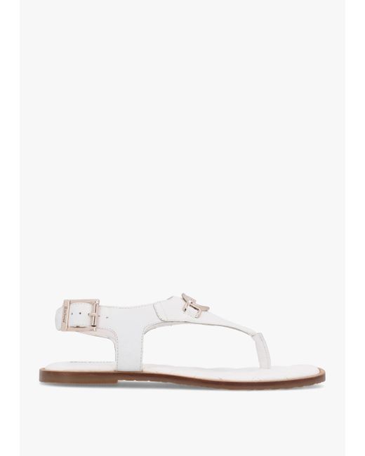 Barbour Vivienne White Leather Toe Post Sandals