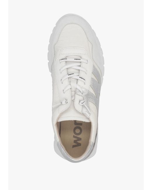 Wonders White Odisei Leopard Metallic Suede & Nylon Trainers