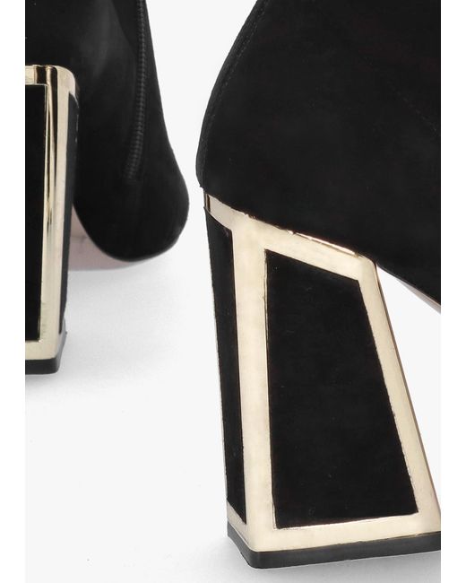 Daniel Piper Black Suede Open Toe Heeled Shoe Boots