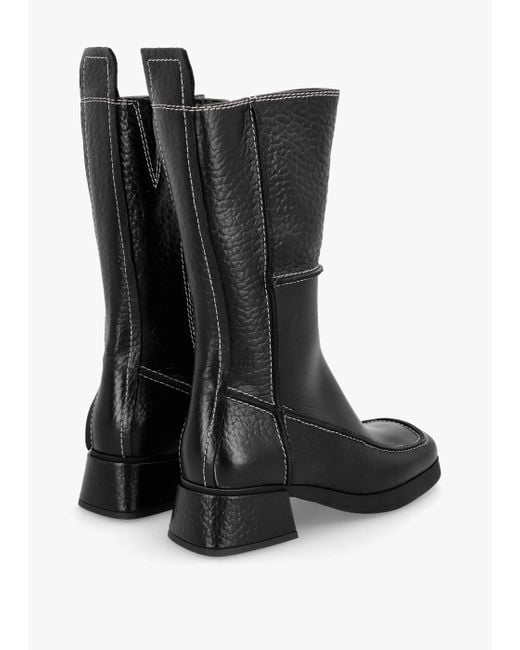 Miista Alzira Black Leather Mid-calf Boots