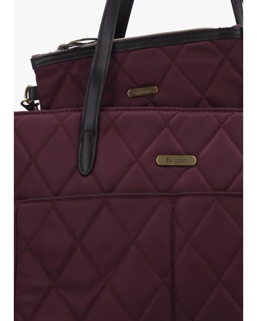 Barbour Purple Quilted Fig Tote Bag