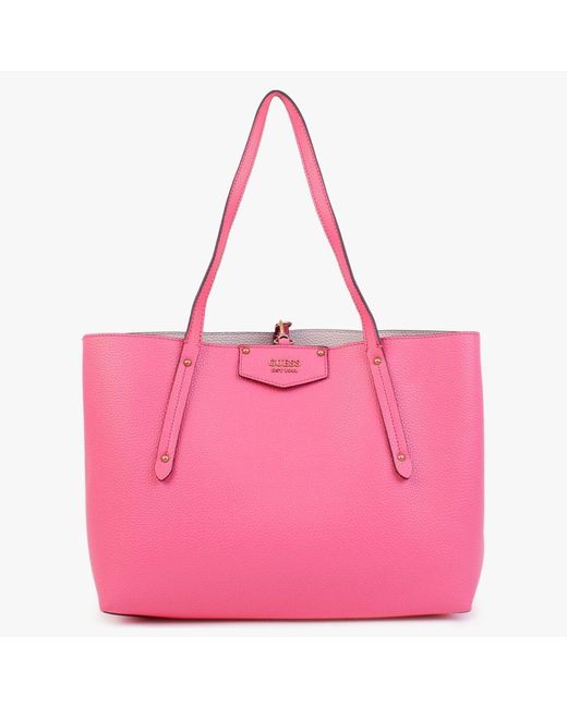 Guess Eco Brenton Bright Pink Reversable Tote Bag