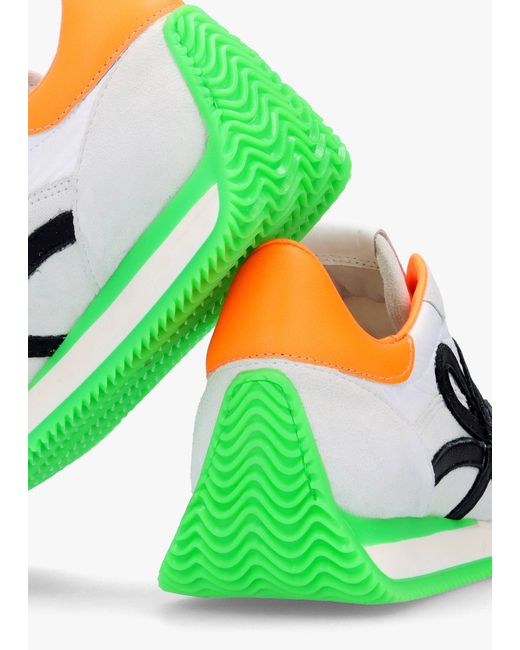 Daniel Movie Green & Orange Suede Runner Trainers