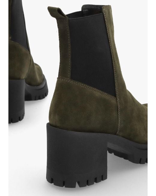 Daniel Brown Luxor Green Suede Block Heel Chelsea Boots