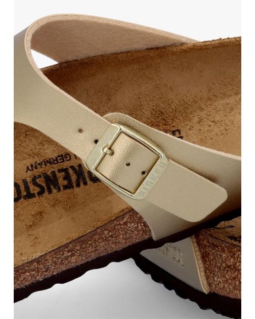 Birkenstock White Gizeh Narrow Fit Gold Birko-flor Sandals