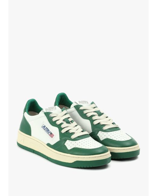 Autry Green S Medalist Low Leather Trainers