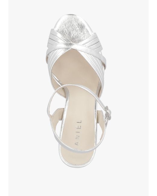 Daniel Metallic Avery Silver Platform Heeled Sandals