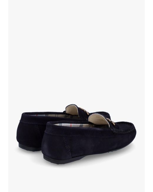 Barbour Blue Anika Navy Suede Driving Shoes