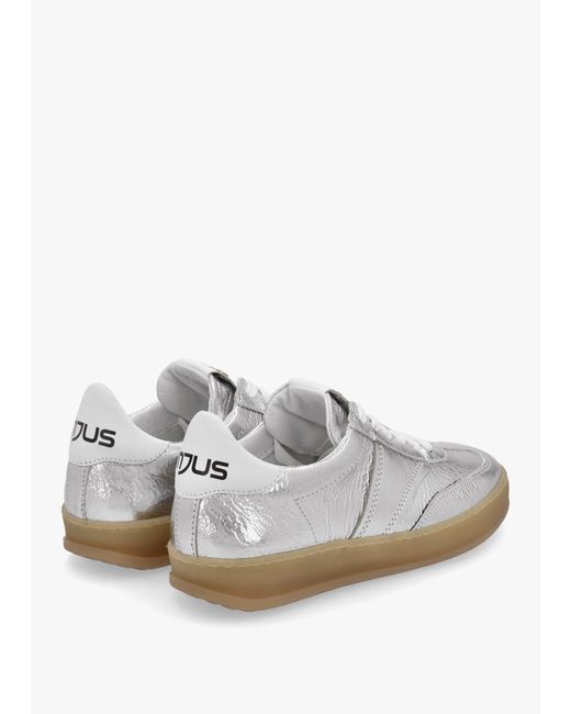 Mjus White Genova Metallic Leather Trainers