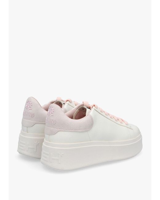 Ash Moby Be Kind White Bubble Gum Chrome Free Leather Trainers