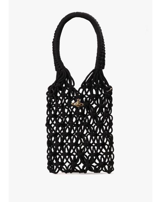 Vivienne Westwood Black Women's Large Macrame Tote Bag