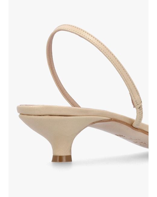 Daniel Natural Akittie Beige Leather Kitten Heel Sandals