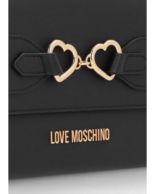 Love Moschino Lover Black Leather Shoulder Bag
