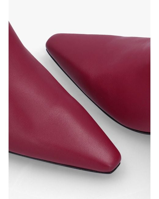 Daniel Red Sedda Burgundy Leather Low Heel Ankle Boots