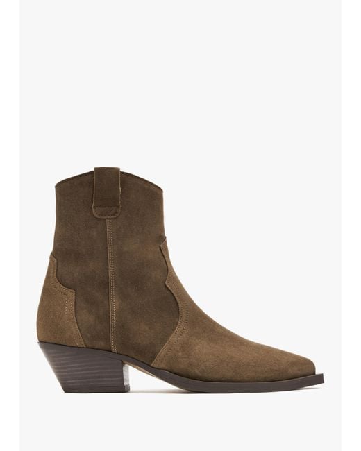 Alpe Brown Addax Tan Suede Western Ankle Boots