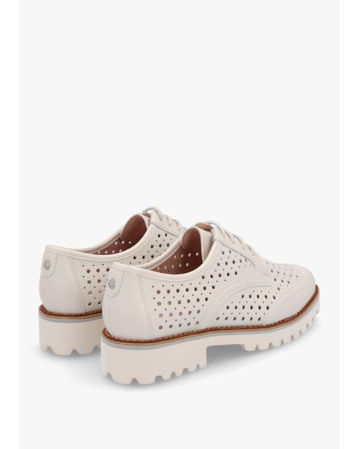 Moda In Pelle Eloni Off White Leather Lace Up Brogues