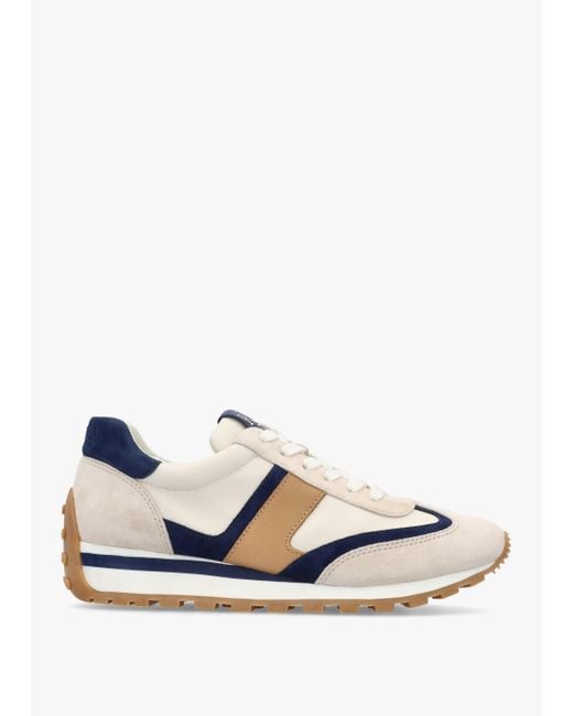 Ralph Lauren Dani White Sand Navy Multi Suede Trainers