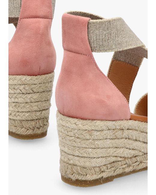 Kanna Natural Laura Elasticated Cross Strap Wedge Espadrilles