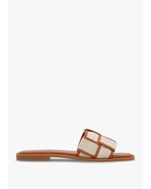 Daniel Footwear White Marina Tan Woven Flat Mules