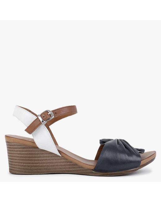 moda in pelle loraynie navy tan leather