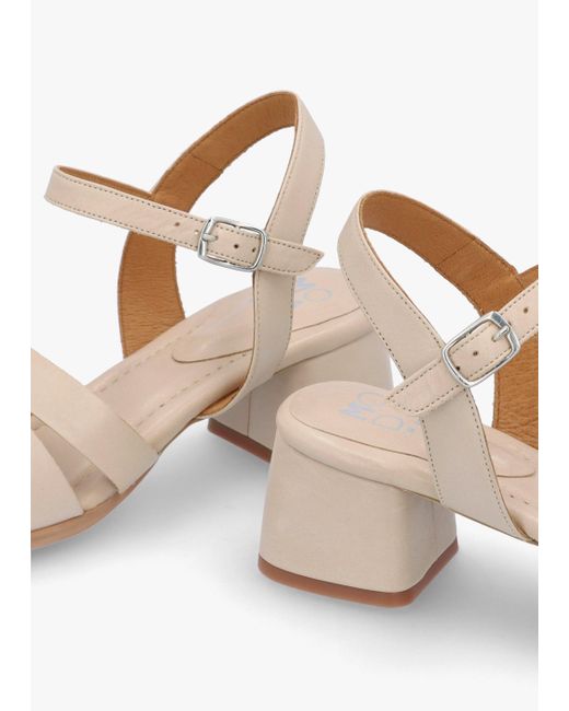 Moda In Pelle Natural Mariie Off White Leather Heeled Sandals