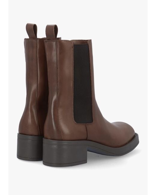 Daniel Brown Light Curved Square Toe Block Heel Chelsea Boots