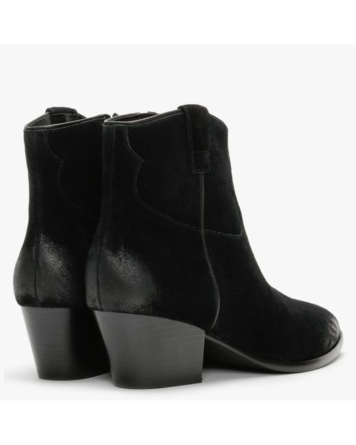 Ash Houston Black Suede Western Boots Lyst
