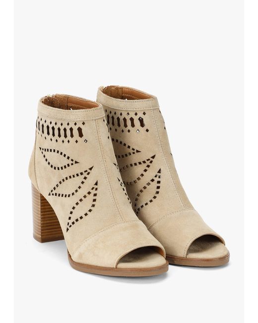 Alpe Natural Albany Perforated Block Heel Shoe Boots