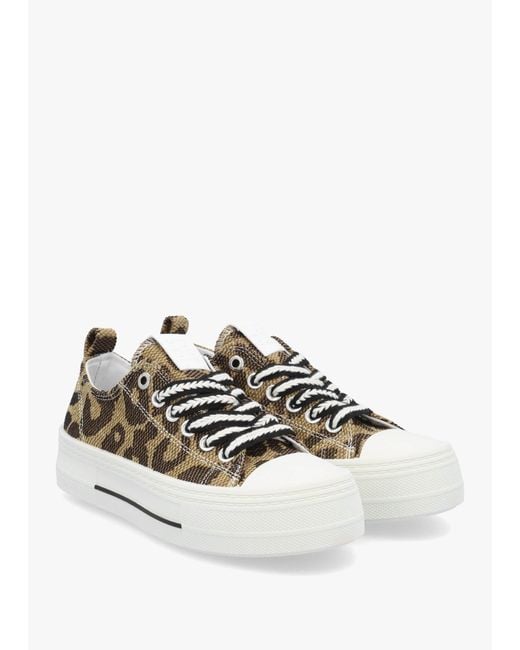 Moda In Pelle White Betta Leopard Chunky Platform Trainers