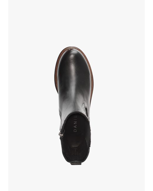 Daniel Ivory Black Leather Tall Chelsea Boots