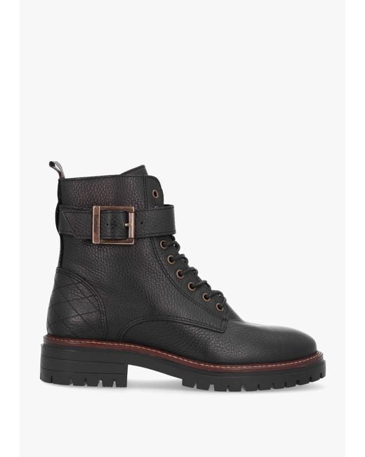 Barbour Black Heidi Pebbled Leather Camando Ankle Boots