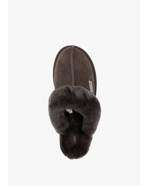 Australia Luxe Brown Double-face Sheepskin Closed Mule Slippers