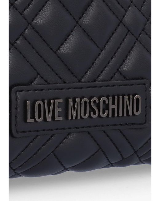 Love Moschino White Pearl Quilt Nero Shoulder Bag