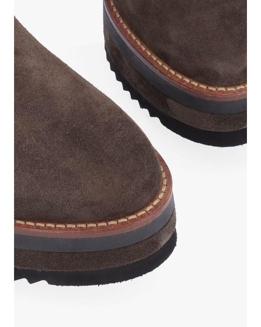 Alpe Azure Brown Suede Wedge Chelsea Boots
