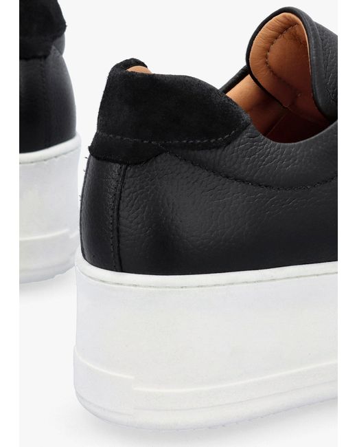 Daniel Black Tred Tumbled Leather Laceless Flatform Trainers
